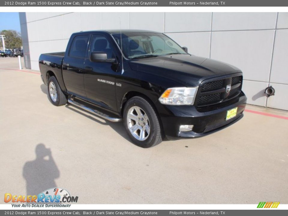 2012 Dodge Ram 1500 Express Crew Cab Black / Dark Slate Gray/Medium Graystone Photo #2