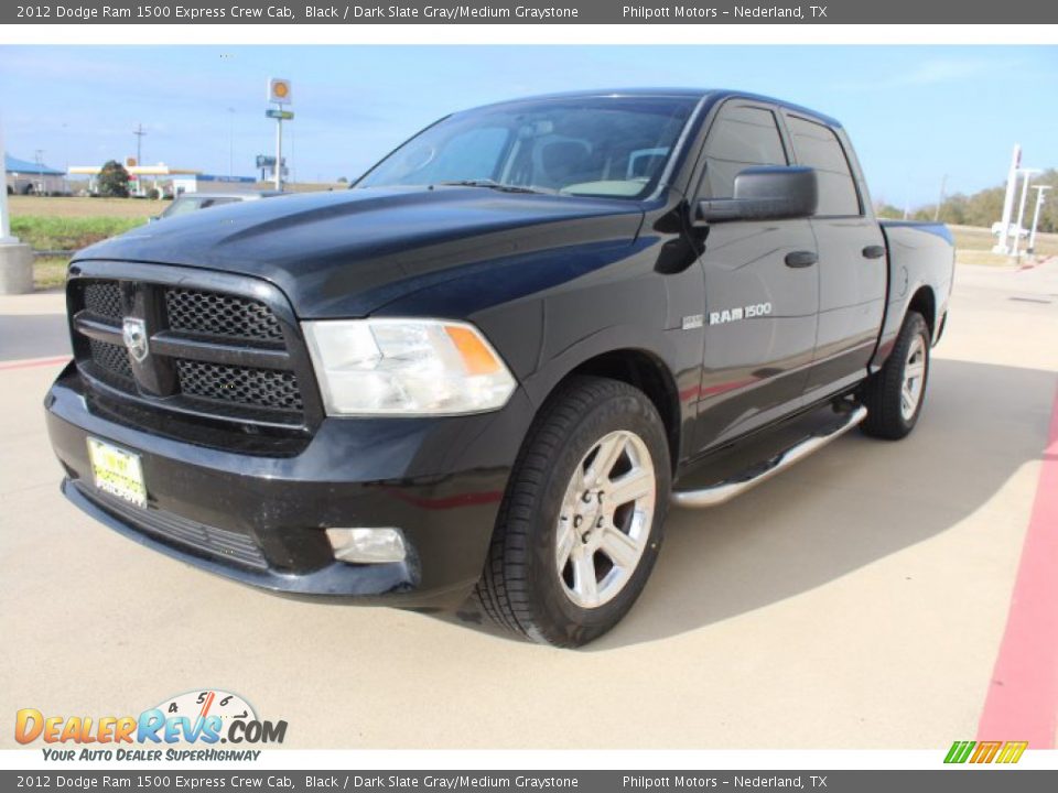 2012 Dodge Ram 1500 Express Crew Cab Black / Dark Slate Gray/Medium Graystone Photo #4