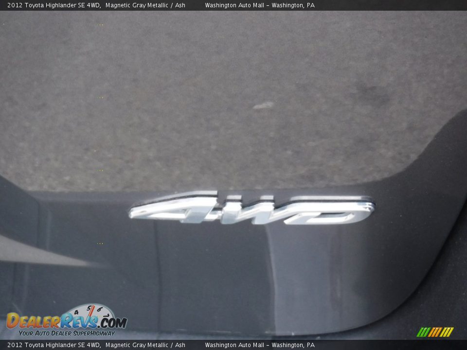 2012 Toyota Highlander SE 4WD Magnetic Gray Metallic / Ash Photo #14