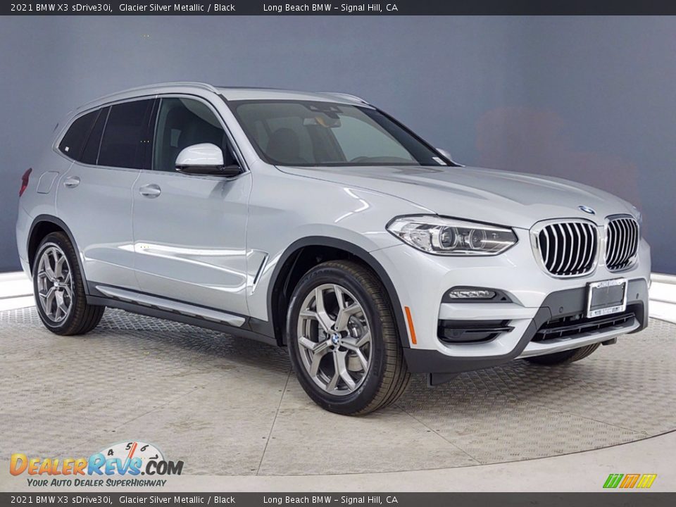 2021 BMW X3 sDrive30i Glacier Silver Metallic / Black Photo #1