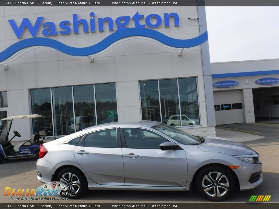 2018 Honda Civic LX Sedan Lunar Silver Metallic / Black Photo #2