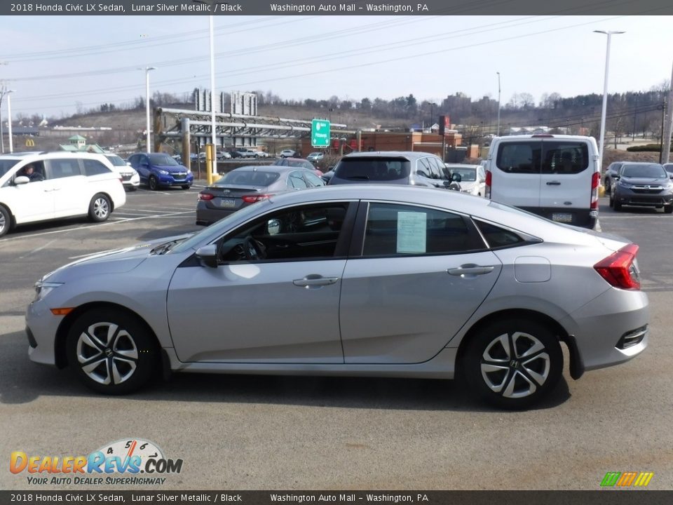 2018 Honda Civic LX Sedan Lunar Silver Metallic / Black Photo #6