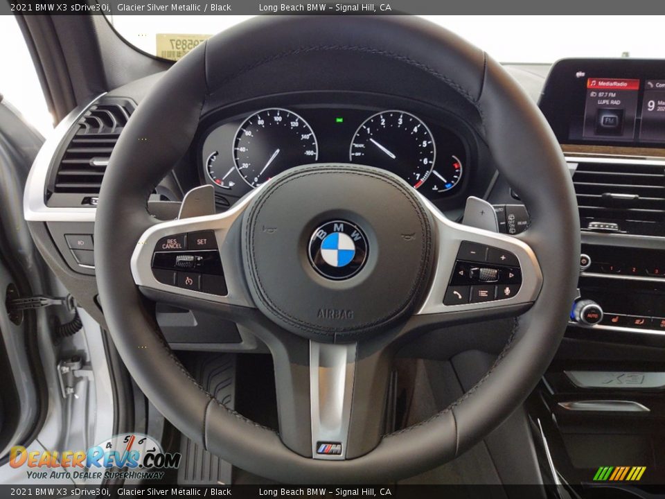 2021 BMW X3 sDrive30i Glacier Silver Metallic / Black Photo #14