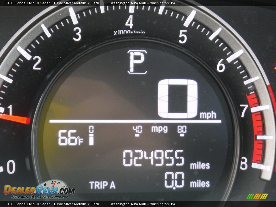 2018 Honda Civic LX Sedan Lunar Silver Metallic / Black Photo #28