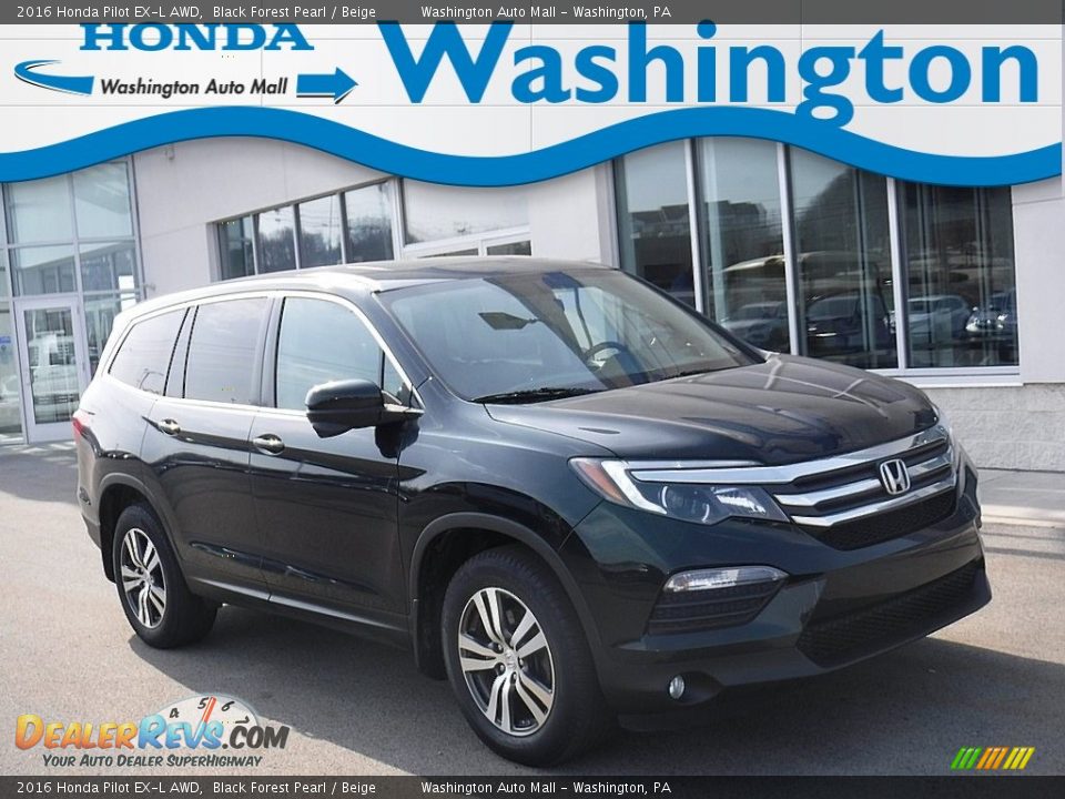 2016 Honda Pilot EX-L AWD Black Forest Pearl / Beige Photo #1
