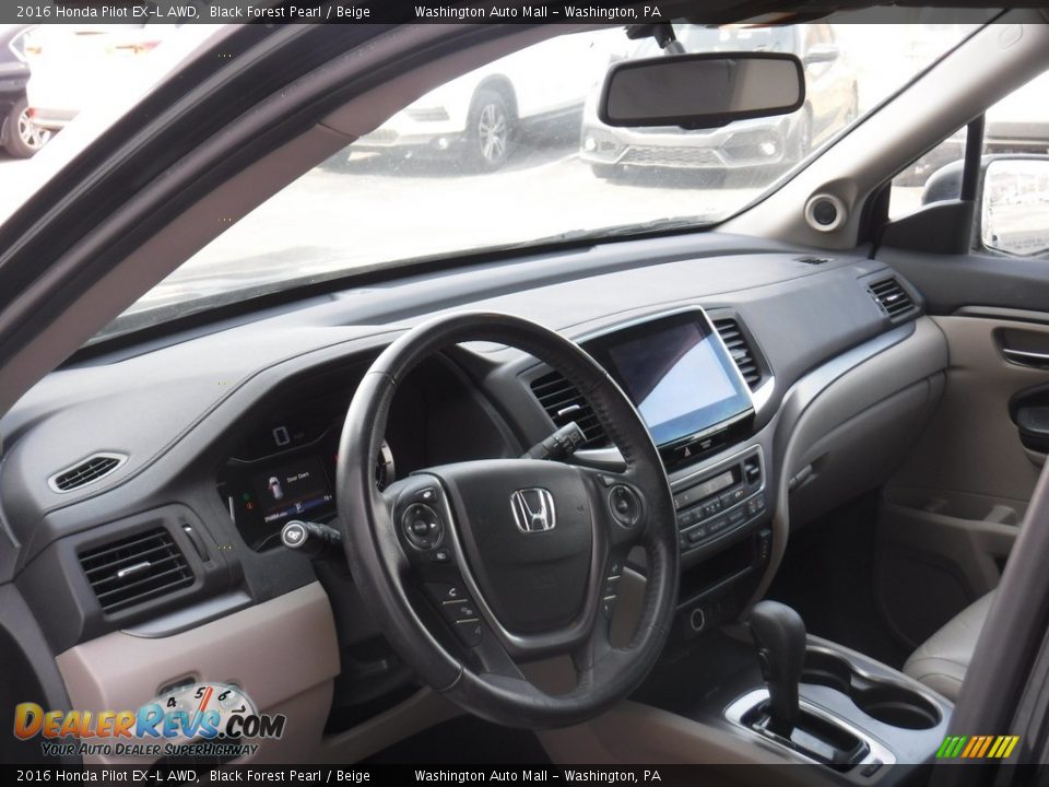 2016 Honda Pilot EX-L AWD Black Forest Pearl / Beige Photo #13