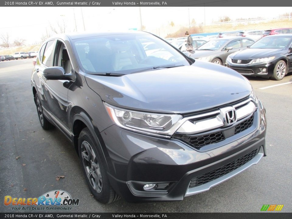 2018 Honda CR-V EX AWD Gunmetal Metallic / Gray Photo #7