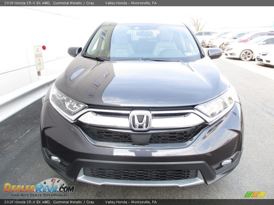 2018 Honda CR-V EX AWD Gunmetal Metallic / Gray Photo #8