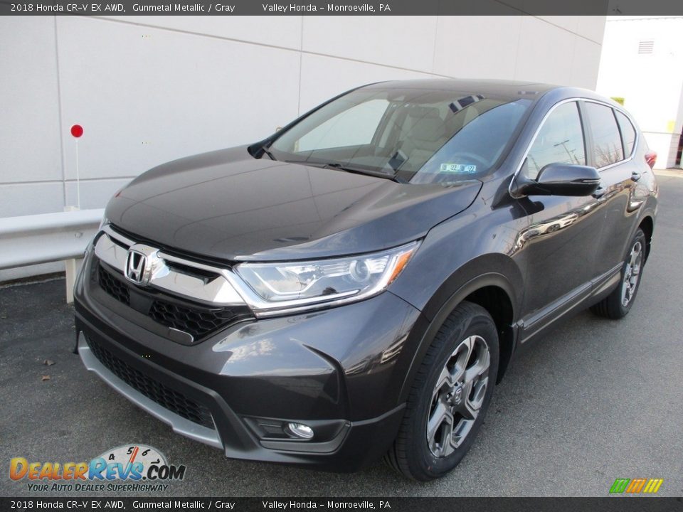 2018 Honda CR-V EX AWD Gunmetal Metallic / Gray Photo #9