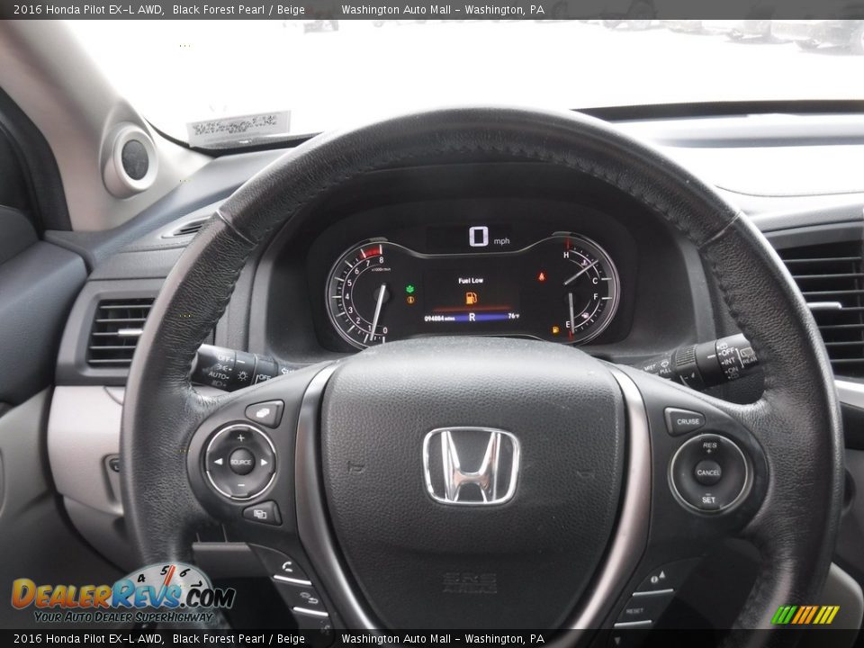 2016 Honda Pilot EX-L AWD Black Forest Pearl / Beige Photo #23