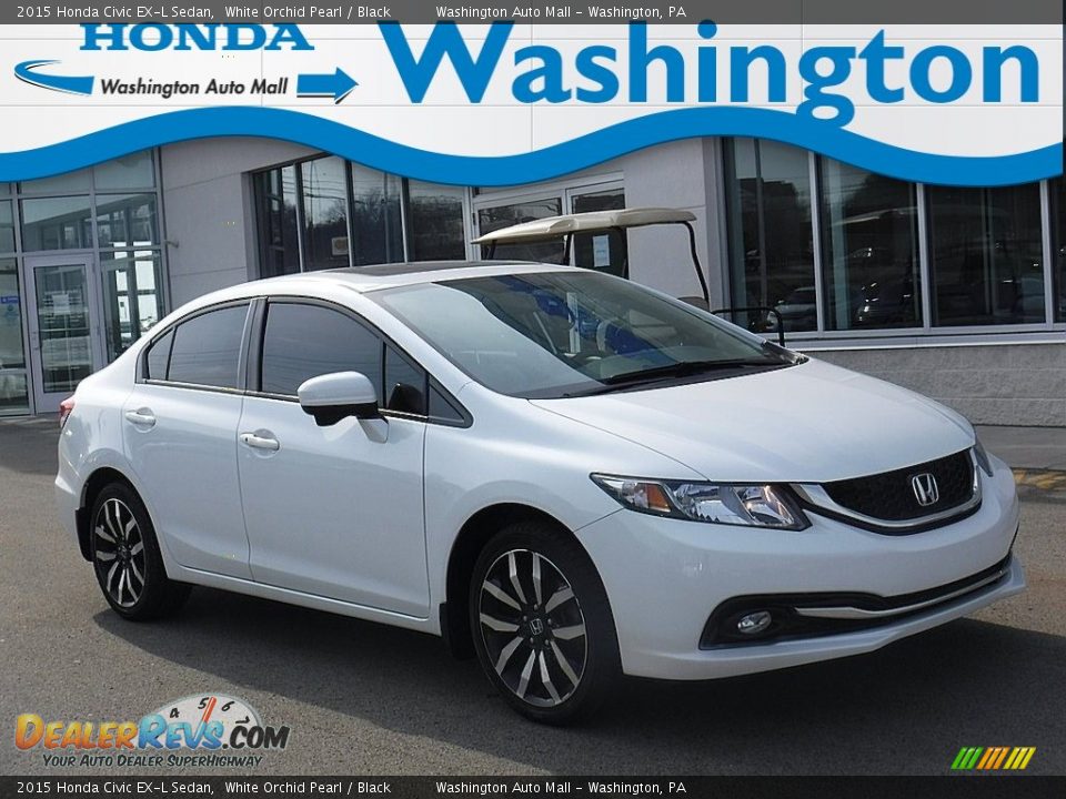 2015 Honda Civic EX-L Sedan White Orchid Pearl / Black Photo #1