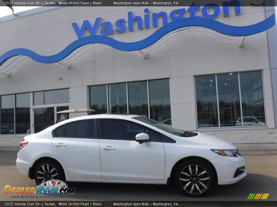 2015 Honda Civic EX-L Sedan White Orchid Pearl / Black Photo #2