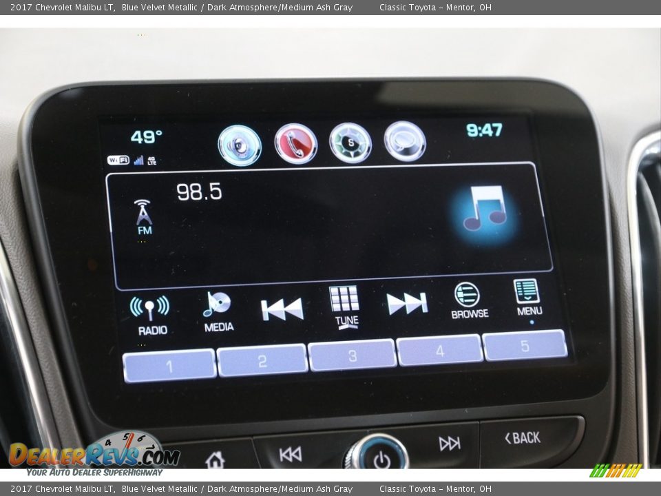 2017 Chevrolet Malibu LT Blue Velvet Metallic / Dark Atmosphere/Medium Ash Gray Photo #10