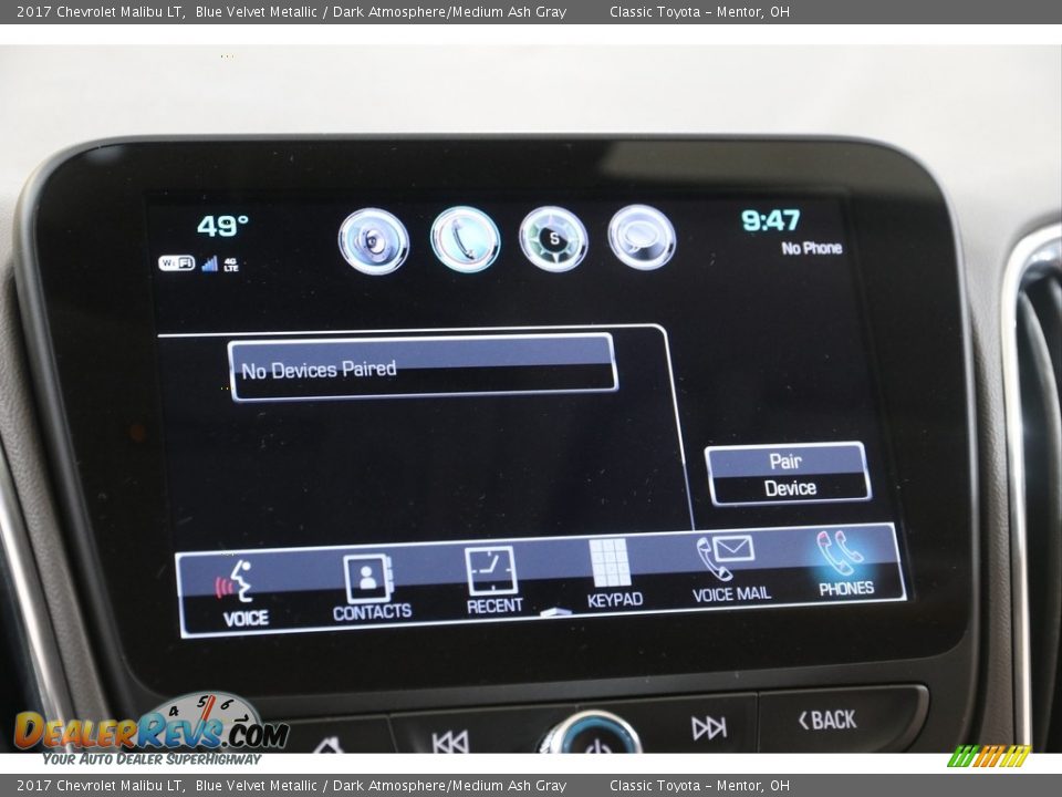 2017 Chevrolet Malibu LT Blue Velvet Metallic / Dark Atmosphere/Medium Ash Gray Photo #11