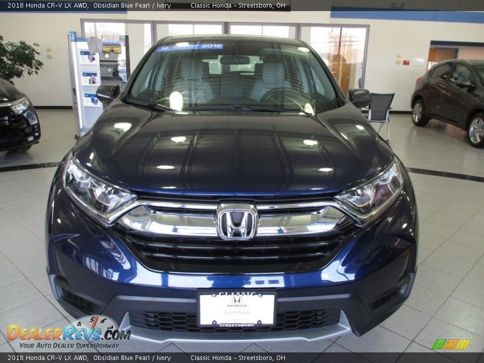 2018 Honda CR-V LX AWD Obsidian Blue Pearl / Ivory Photo #2