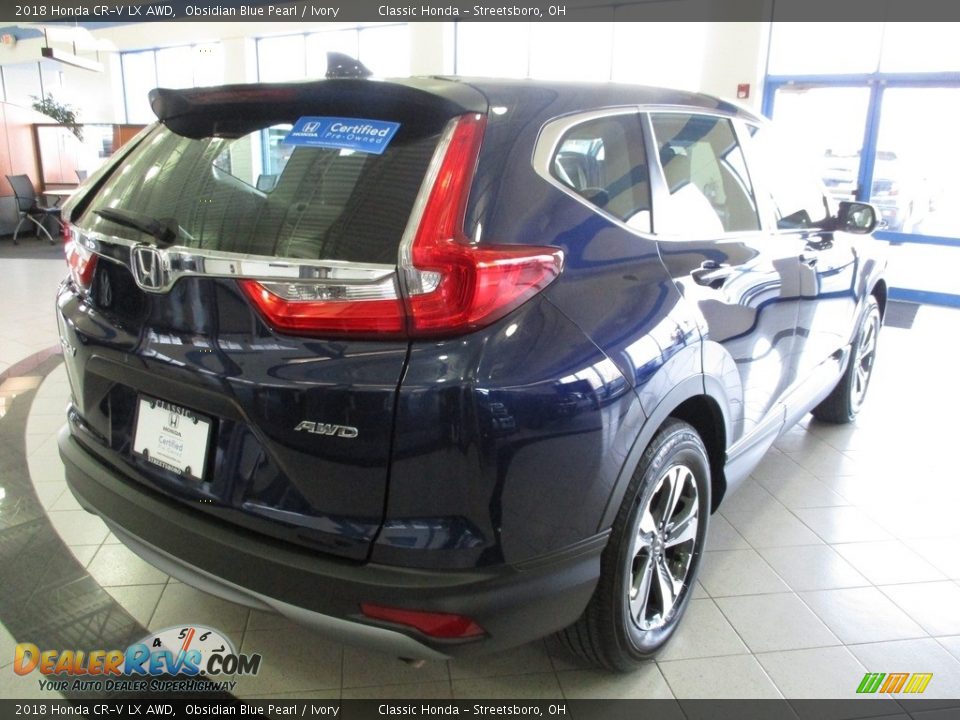 2018 Honda CR-V LX AWD Obsidian Blue Pearl / Ivory Photo #7