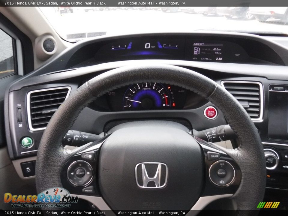 2015 Honda Civic EX-L Sedan White Orchid Pearl / Black Photo #21