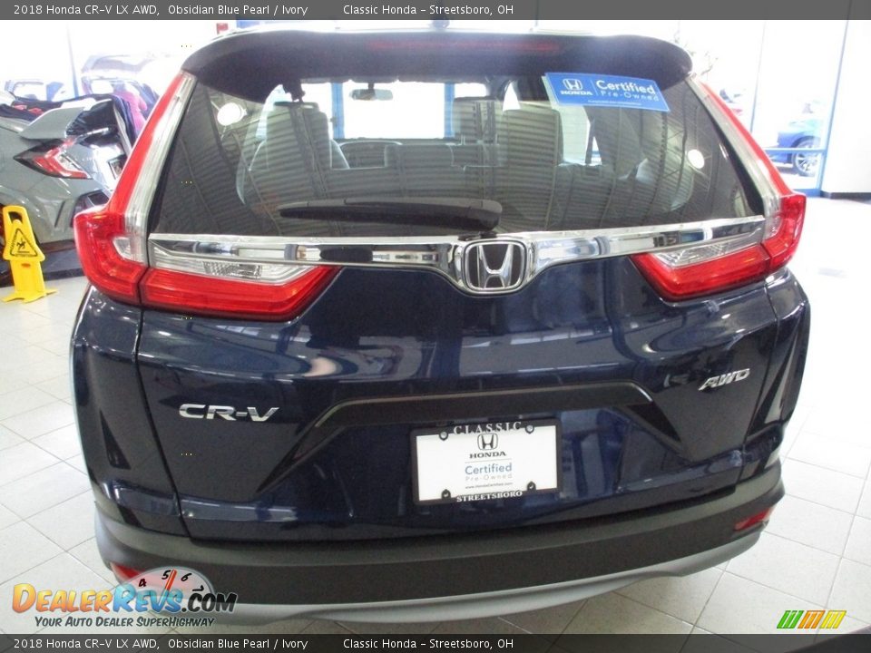 2018 Honda CR-V LX AWD Obsidian Blue Pearl / Ivory Photo #8