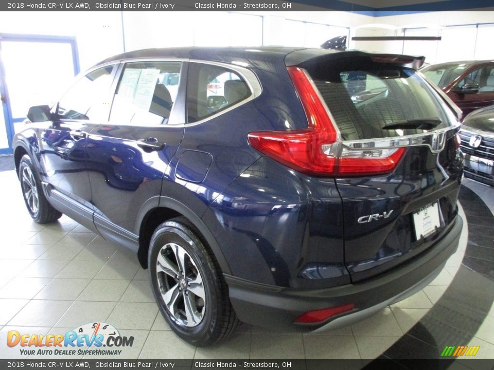 2018 Honda CR-V LX AWD Obsidian Blue Pearl / Ivory Photo #9