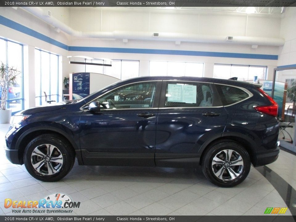 2018 Honda CR-V LX AWD Obsidian Blue Pearl / Ivory Photo #10