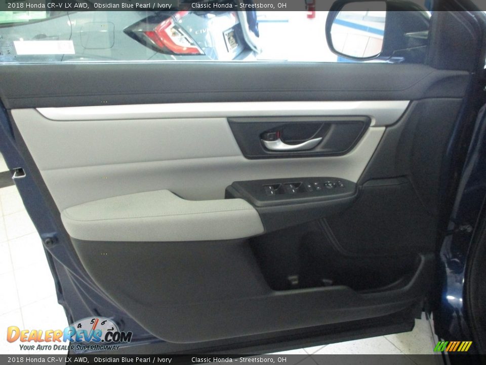 2018 Honda CR-V LX AWD Obsidian Blue Pearl / Ivory Photo #26