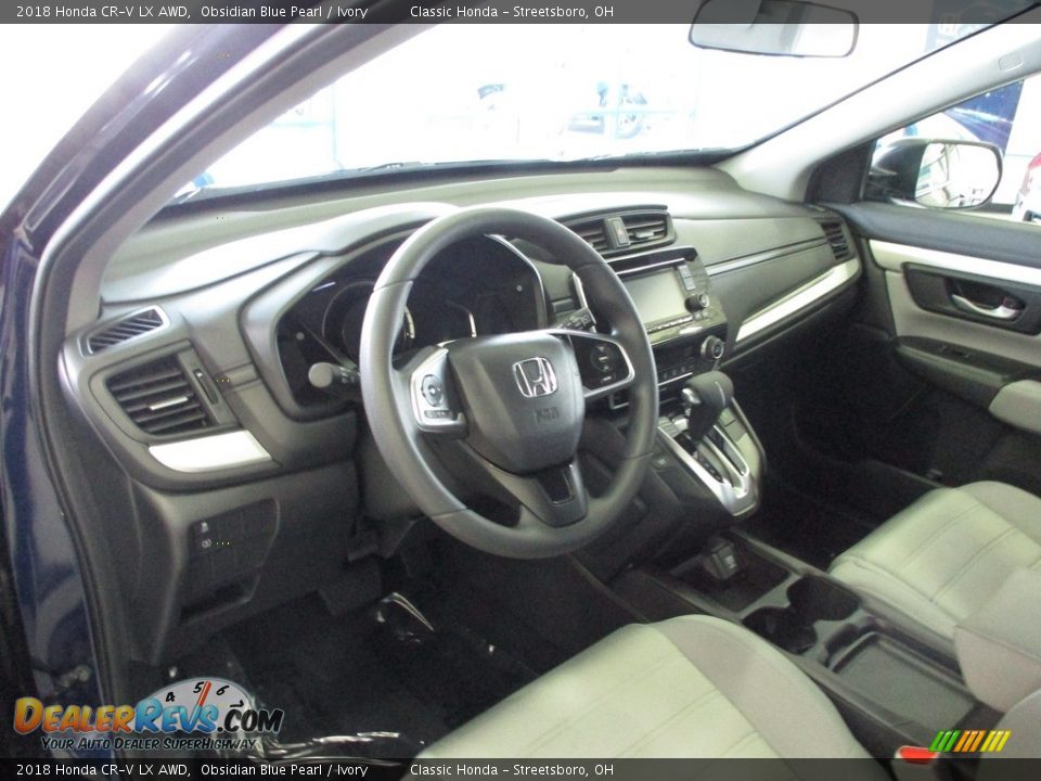 2018 Honda CR-V LX AWD Obsidian Blue Pearl / Ivory Photo #27