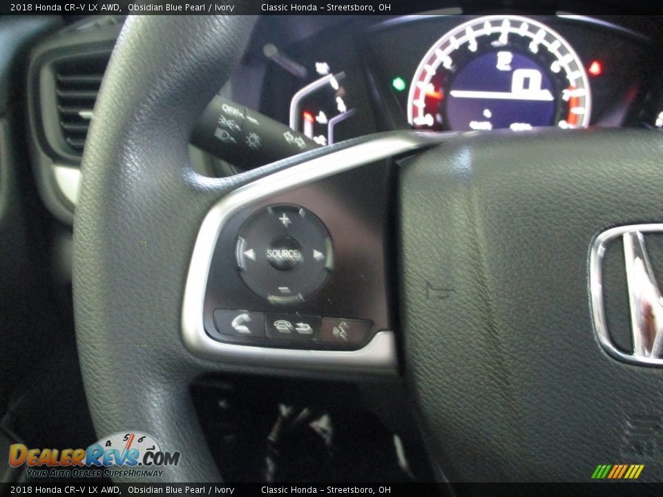2018 Honda CR-V LX AWD Obsidian Blue Pearl / Ivory Photo #31