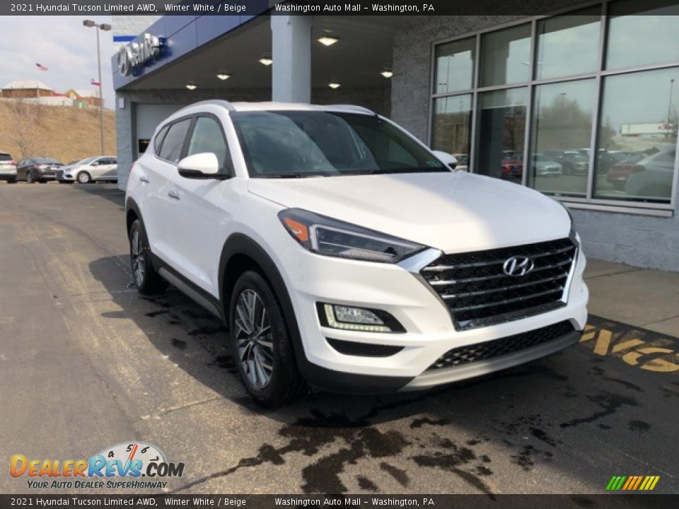 2021 Hyundai Tucson Limited AWD Winter White / Beige Photo #1