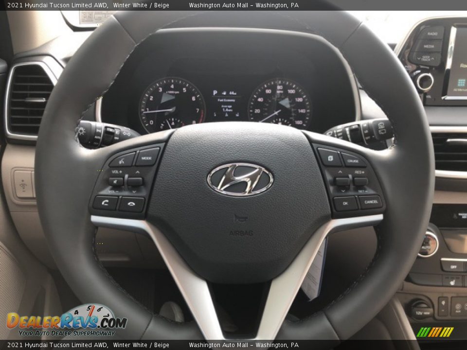 2021 Hyundai Tucson Limited AWD Winter White / Beige Photo #11