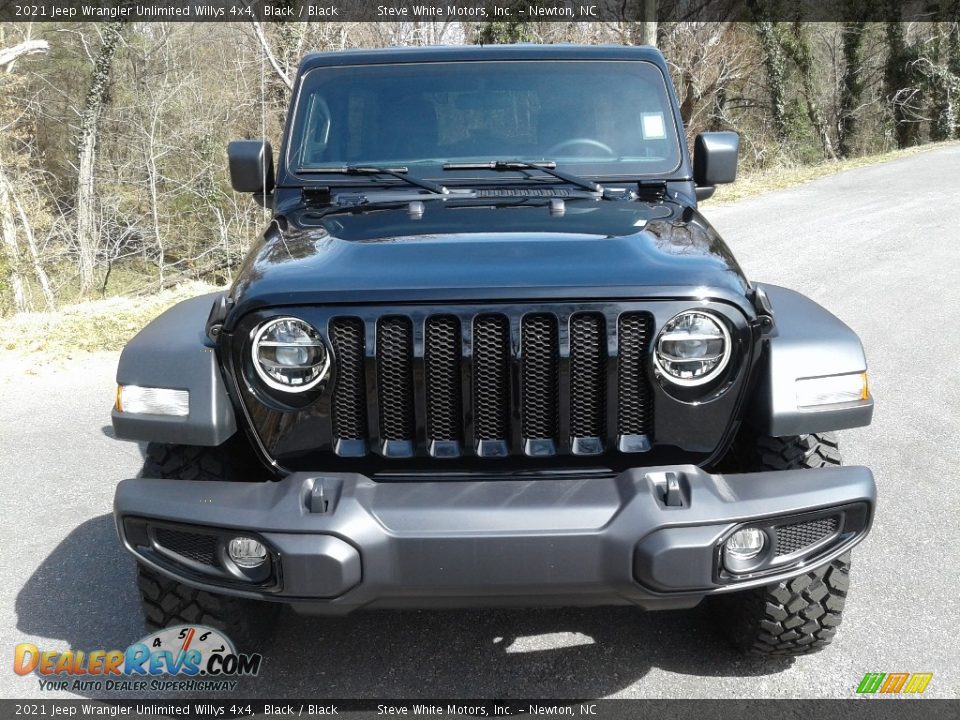 2021 Jeep Wrangler Unlimited Willys 4x4 Black / Black Photo #3