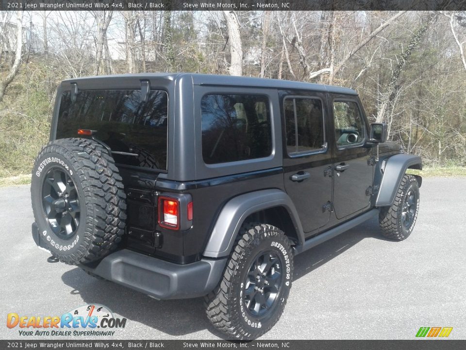 2021 Jeep Wrangler Unlimited Willys 4x4 Black / Black Photo #6