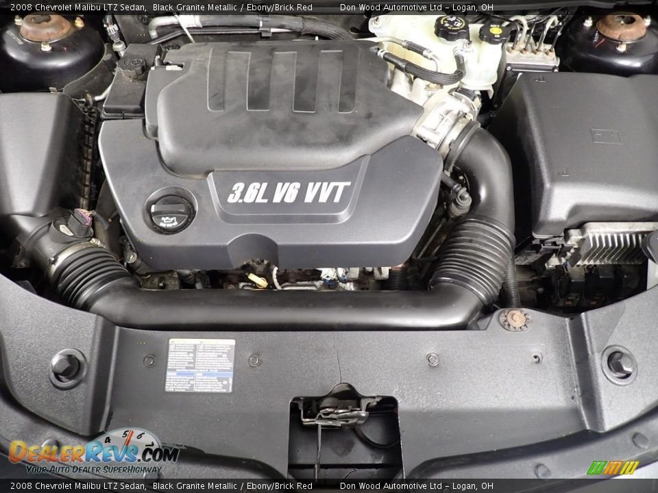 2008 Chevrolet Malibu LTZ Sedan Black Granite Metallic / Ebony/Brick Red Photo #7