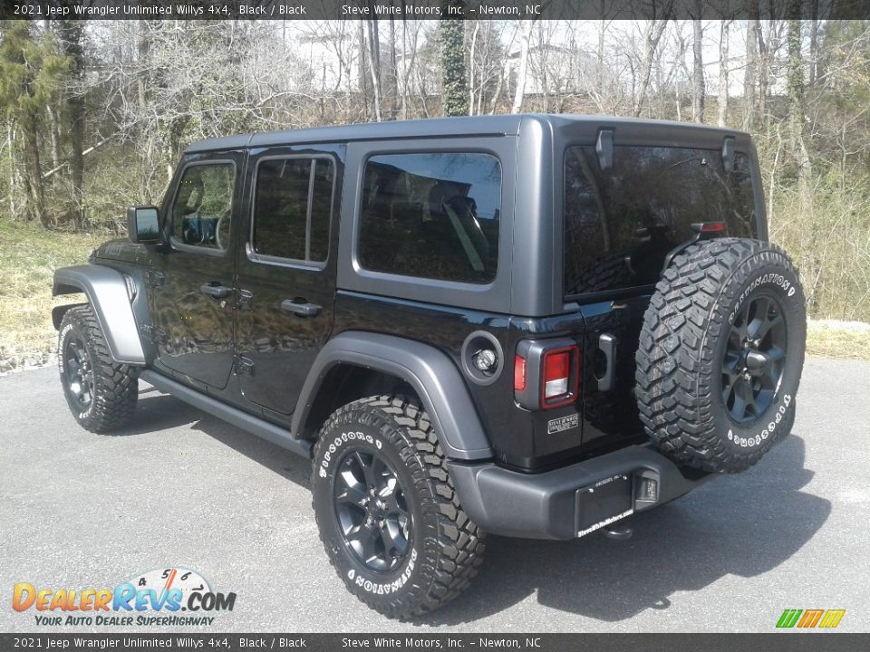 2021 Jeep Wrangler Unlimited Willys 4x4 Black / Black Photo #8