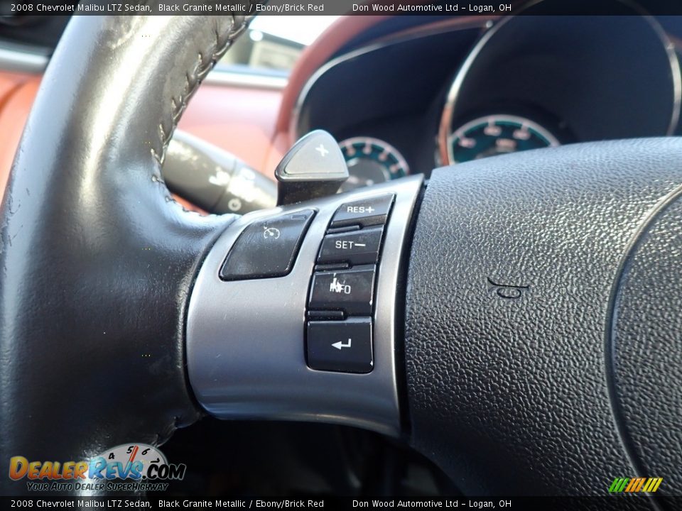 2008 Chevrolet Malibu LTZ Sedan Black Granite Metallic / Ebony/Brick Red Photo #23