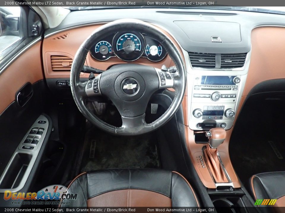 2008 Chevrolet Malibu LTZ Sedan Black Granite Metallic / Ebony/Brick Red Photo #33