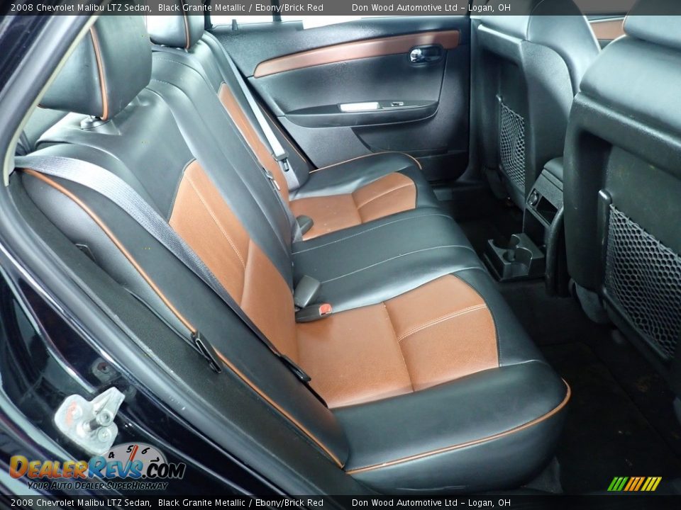2008 Chevrolet Malibu LTZ Sedan Black Granite Metallic / Ebony/Brick Red Photo #35
