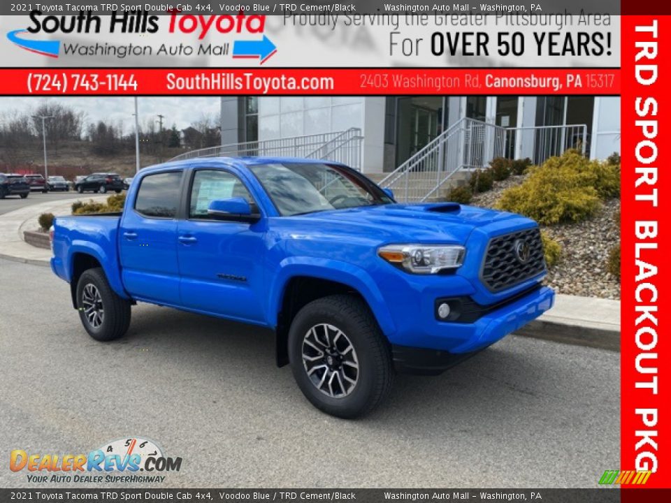 2021 Toyota Tacoma TRD Sport Double Cab 4x4 Voodoo Blue / TRD Cement/Black Photo #1