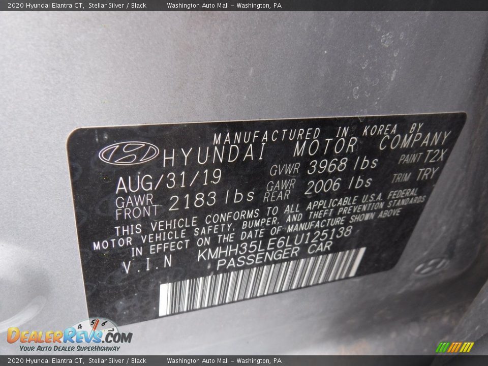 2020 Hyundai Elantra GT Stellar Silver / Black Photo #29