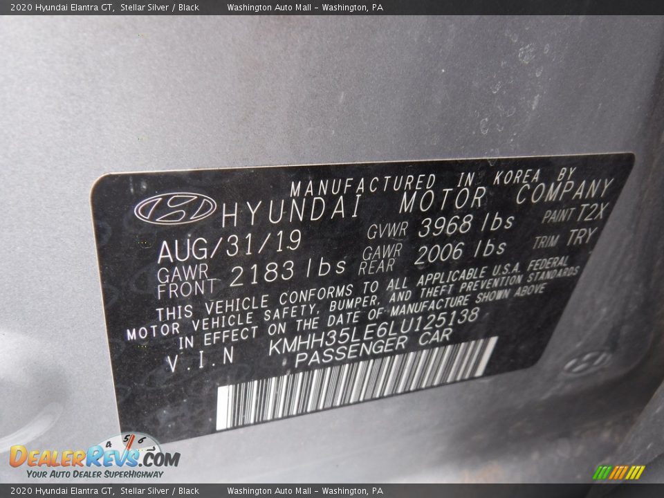 2020 Hyundai Elantra GT Stellar Silver / Black Photo #29