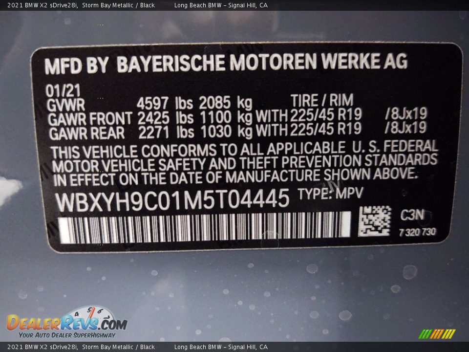 2021 BMW X2 sDrive28i Storm Bay Metallic / Black Photo #26
