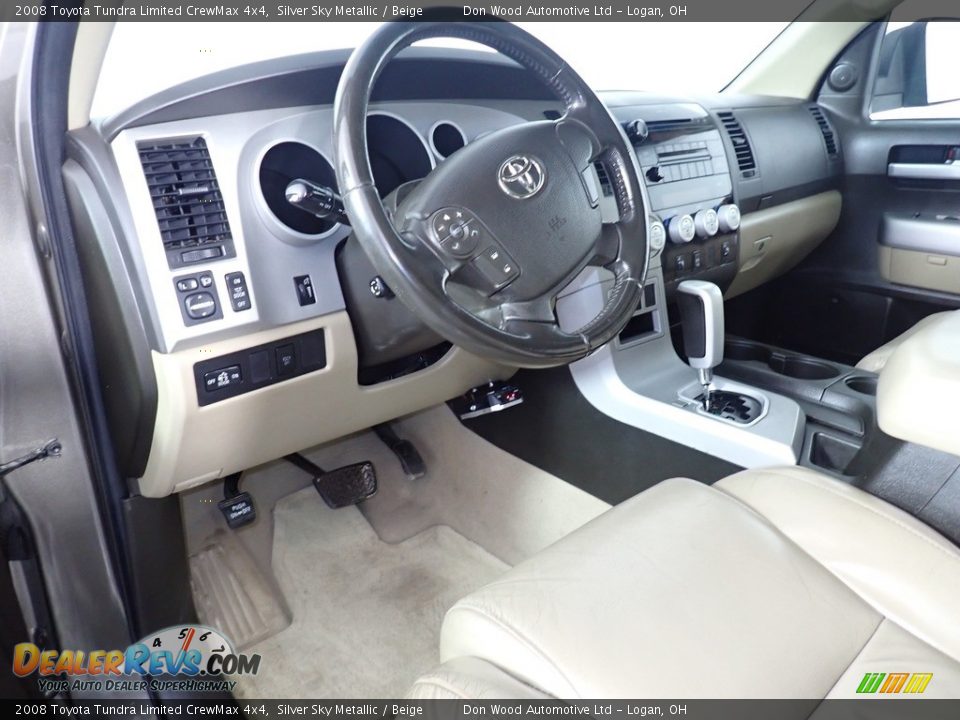 2008 Toyota Tundra Limited CrewMax 4x4 Silver Sky Metallic / Beige Photo #33