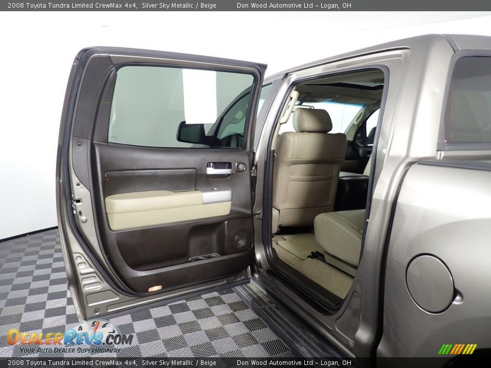 2008 Toyota Tundra Limited CrewMax 4x4 Silver Sky Metallic / Beige Photo #35