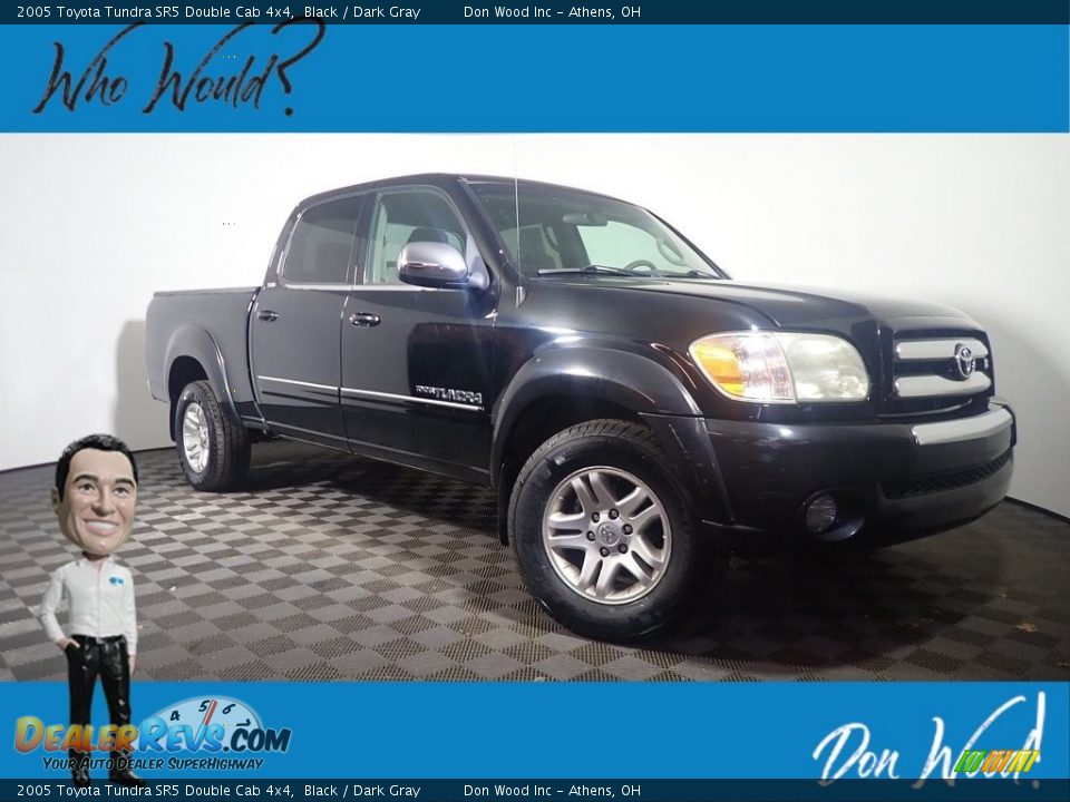 2005 Toyota Tundra SR5 Double Cab 4x4 Black / Dark Gray Photo #1