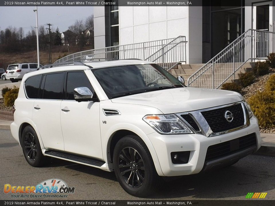 2019 Nissan Armada Platinum 4x4 Pearl White Tricoat / Charcoal Photo #1