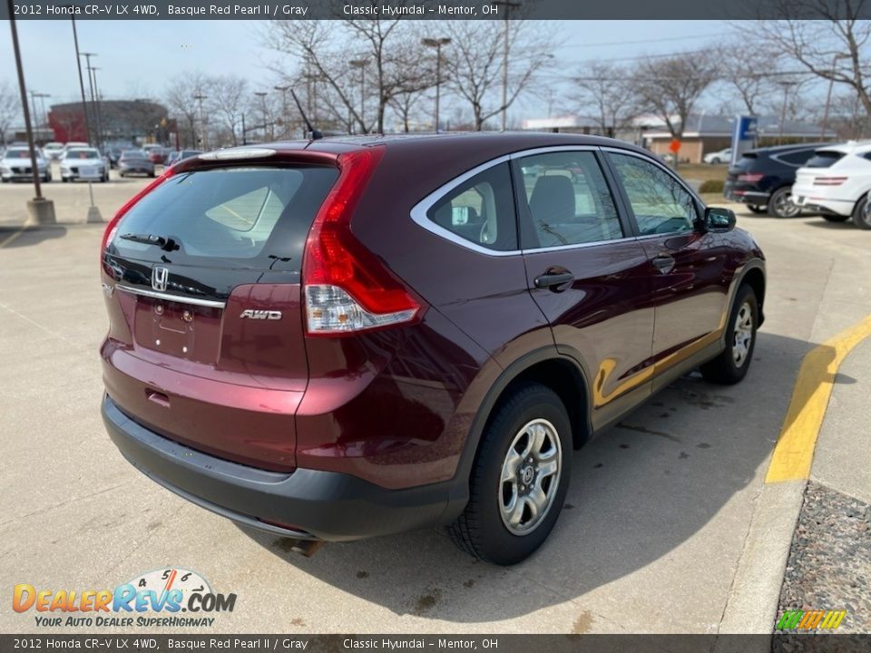 2012 Honda CR-V LX 4WD Basque Red Pearl II / Gray Photo #2