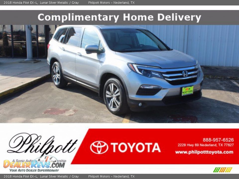 2018 Honda Pilot EX-L Lunar Silver Metallic / Gray Photo #1