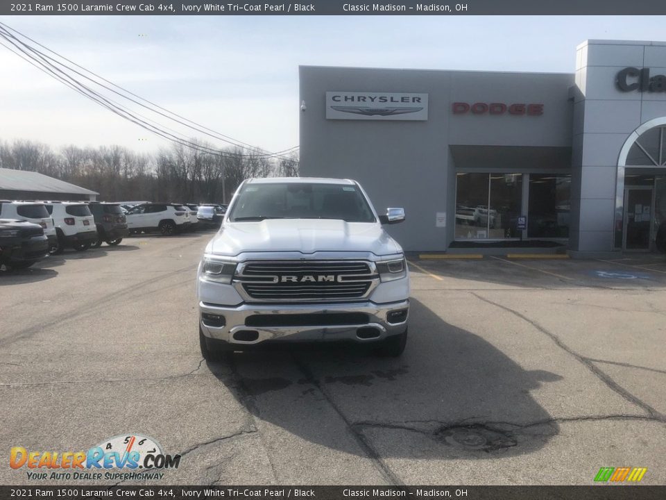 2021 Ram 1500 Laramie Crew Cab 4x4 Ivory White Tri-Coat Pearl / Black Photo #9