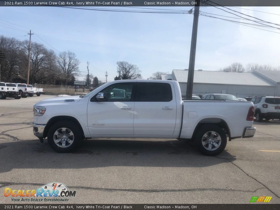 2021 Ram 1500 Laramie Crew Cab 4x4 Ivory White Tri-Coat Pearl / Black Photo #10