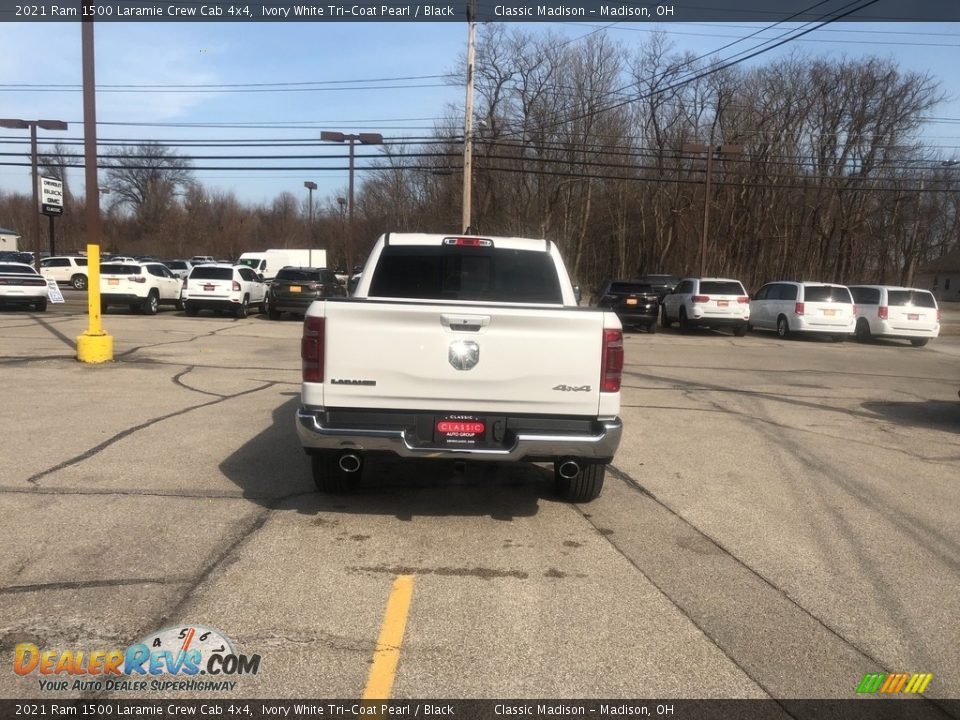 2021 Ram 1500 Laramie Crew Cab 4x4 Ivory White Tri-Coat Pearl / Black Photo #13