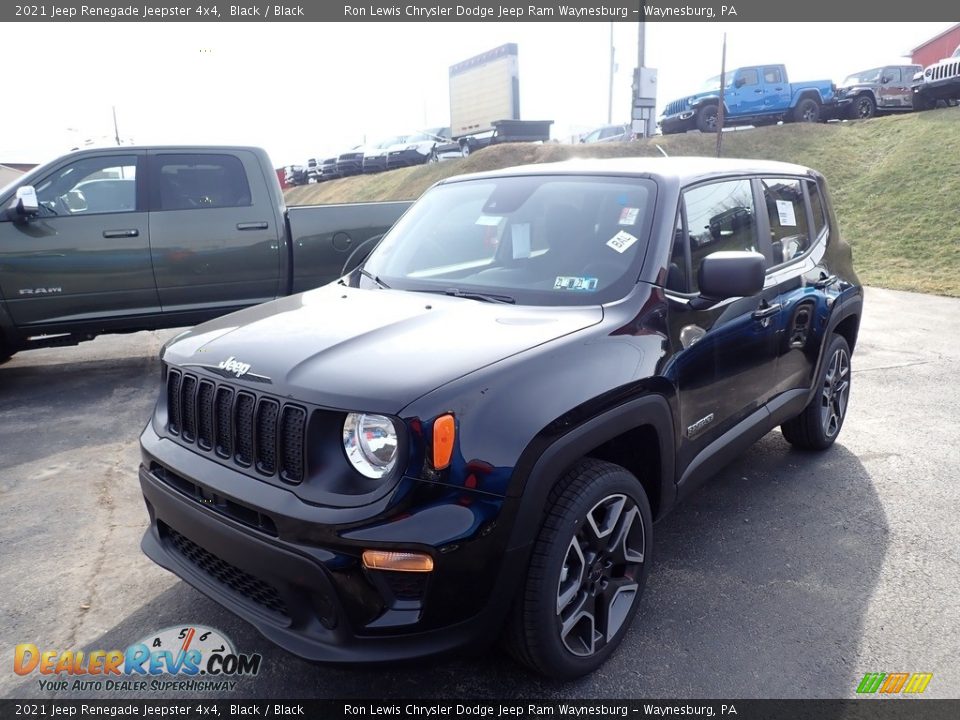 2021 Jeep Renegade Jeepster 4x4 Black / Black Photo #1